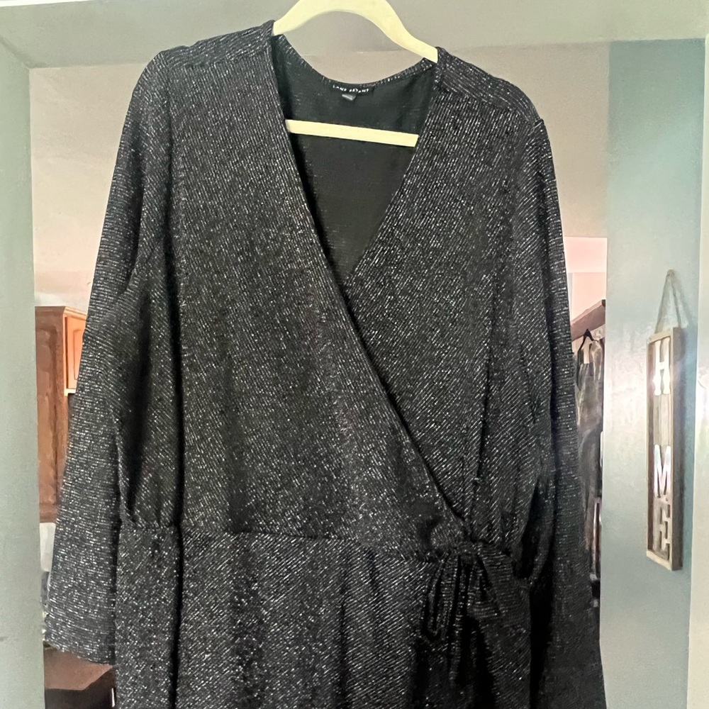 Shimmering Faux Wrap Blouse